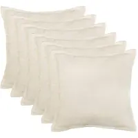 vidaXL Kussensloop 6 st HOUTEN Crèmekleurig 80 x 80 cm Bouclé