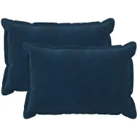 vidaXL Kussensloop 2 st HOUTEN Blauw 40 x 60 cm Microfiber Fleece