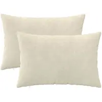 vidaXL Kussensloop 2 st HEERLEN Crèmekleurig 50 x 75 cm