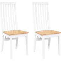 vidaXL - Eetkamerstoelen - 2 - st - massief - hout - rubber - wit