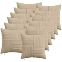 vidaXL Kussensloop 12 st ALMELO Taupe 40 x 40 cm corduroy