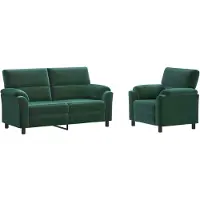 vidaXL Bankstel 2 pcs Donkergroen fluweel