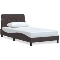 vidaXL Bedframe zonder matras, donkerbruin, 100x200 cm, stof
