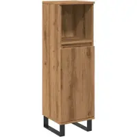 vidaXL Badkamerkast 30x30x100 cm bewerkt hout artisanaal eikenkleurig