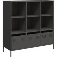 vidaXL Hoge kast 101,5x39x103,5 cm staal zwart