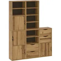 vidaXL Bijzetkasten 5 st "ODDA" 40x24x79 cm massief grenenhout