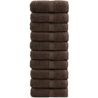 vidaXL Premium washandjes SOLUND 10 stuks bruin 30x30 cm 600 g/m²
