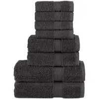 vidaXL 8-delige Handdoekenset SOLUND 600 g/m² antracietkleurig