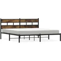 vidaXL Bedframe zonder matras metaal gerookt eikenkleurig 180x200 cm