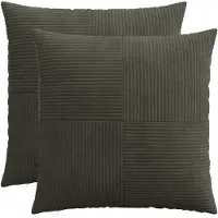 vidaXL Kussensloop 2 st ALMELO Antracietkleurig 65 x 65 cm corduroy