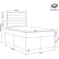vidaXL Boxspringbed met matras met hoofdeinde Blauw 120 x 200 cm Stof