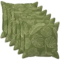 vidaXL Kussensloop 6 st HOUTEN Blad Design 80 x 80 cm Polyester