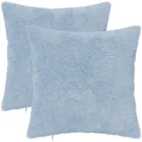 vidaXL Kussensloop 2 st HEERLEN Lichtblauw 40 x 40 cm Nep Konijnenbont