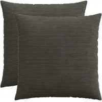 vidaXL Kussensloop 2 st HEERLEN Antracietkleurig 70 x 70 cm corduroy