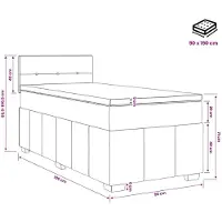 vidaXL Boxspringbed met matras Donkergrijs 90 x 190 cm Stof