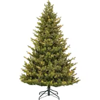 Black Box Trees Clive Kunstkerstboom met Verlichting - Kerstboom Led met 200 Warm Witte LED-lampjes - Scharnierconstructie voor Snelle Montage - H185 x Ø130 cm - Groen