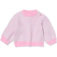 HEMA Babytrui fijngebreid strepen roze