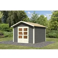 Karibu Woodfeeling tuinhuis, model Talkau, kleur: terragrauw; artikelnummer: 83341