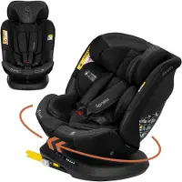 Lionelo Bastiaan Plus i-Size Autostoel 40-150 cm – 360° Draaibare Autostoeltje – ISOFIX & Top Tether – RWF tot 105 cm – vanaf Geboorte tot 12 Jaar – Verstelbare Hoofdsteun – 6 Ligstanden – R129
