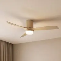 LUCANDE LED plafondventilator Novri, beige, Ø 132 cm, CCT Novri, crème / amber, Woon-/ Eetkamer, Modern