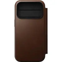 Nomad Modern Leather Folio iPhone 18 Pro Hoesje Bruin