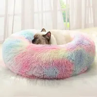 Merkloos Solidchoice - Wasbaar Rond Honden- en Kattenbed met Antislipbodem