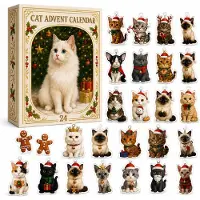 Dripio Kattenadventskalender 2026, 24 verrassingen, acryl hangers, kerstdecoratie