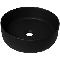 Qeramiq Dely waskom - 36x36x12cm - zonder overloop - rond - keramiek - mat zwart SW1244988