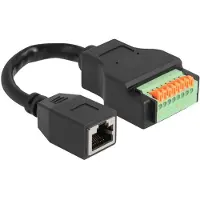 DeLOCK RJ45 Cable Cat.5e jack to Terminal Block Adapter with push button 15 cm