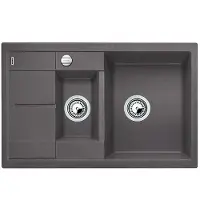 BLANCO METRA 6 S Compact spoelbak, kleur: felsgrau (grijs), met afvoerbediening
