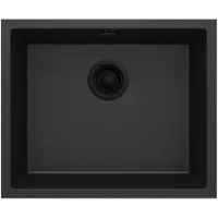 Deante - Granitochtende spoelbak CORDA, 1-delig, hangmodel, 55x44 cm, grafiet metallic