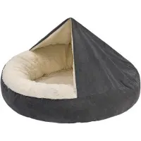 OEM Honden- en kattenbed met deken - Halfoverdekte warmtekussen - Geschikt voor kleine honden - Grijs - 50x50 cm