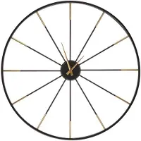 Autronic Wandklok Metalen wandklok-wielvormig (FA5014)