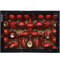 Décoris Kerstballen set | | 32 stuks (Rood)