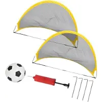 OEM Een tweedelig minivoetbaldoelset voor een draagbaar voetbalnet, inclusief een voetbalpomp en metalen pinnen. Geschikt voor buitenspelen, voetbaltraining en wedstrijden.