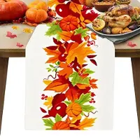 OEM Herfstdcoratie - Vintage stijl - Wasbaar - Beige - 33 x 183 cm - Sfeervolle decoratie voor keuken en eetkamer