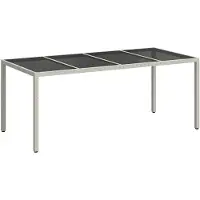 vidaXL Tuintafel, wit, van polyrotan