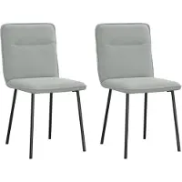Merkloos Set van 2 Eetkamerstoelen in Lichtgrijs Velvet
