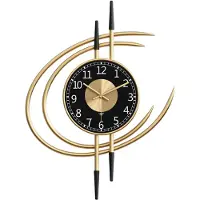 Dripio Wandklok, 54 cm, goud-zwart, geruisloos, geschikt voor de woonkamer