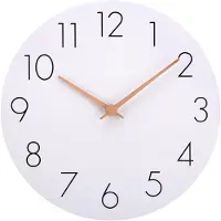 Dripio Wandklok, 30 cm, MDF-hout, retro-design, quartz uurwerk, geruisloos, wit