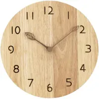 Dripio Ronde, stille houten wandklok, 30 cm, zonder frame, vintage stijl
