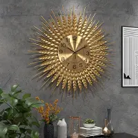 Dripio Grote wandklok, goudkleurig, metaal, 60 cm, geruisloze wijzerplaat, modern design