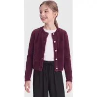 ONLY KIDS GIRL gebreid vest paars Meisjes Acryl Ronde hals Effen - maat 122/128