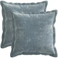 vidaXL Kussensloop 2 st HOUTEN Lichtblauw 40 x 40 cm Chenille Stof