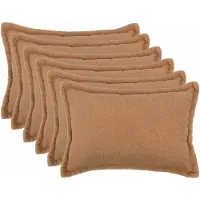 vidaXL Kussensloop 6 st HOUTEN Beige 50 x 80 cm Bouclé