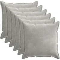 vidaXL Kussensloop 6 st HOUTEN Lichtgrijs 70 x 70 cm Chenille Stof