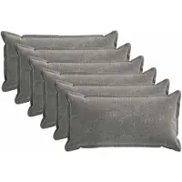 vidaXL Kussensloop 6 st HOUTEN Donkergrijs 40 x 70 cm Chenille Stof