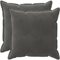 vidaXL Kussensloop 2 st HOUTEN Donkergrijs 80 x 80 cm Fluweel