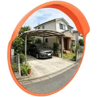 vidaXL Buiten Convexe Verkeersspiegel Oranje Ø75 cm Polycarbonaat
