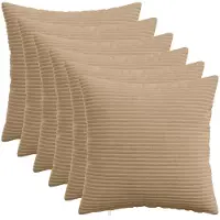 vidaXL Kussensloop 6 st HEERLEN Bruin 50 x 50 cm corduroy